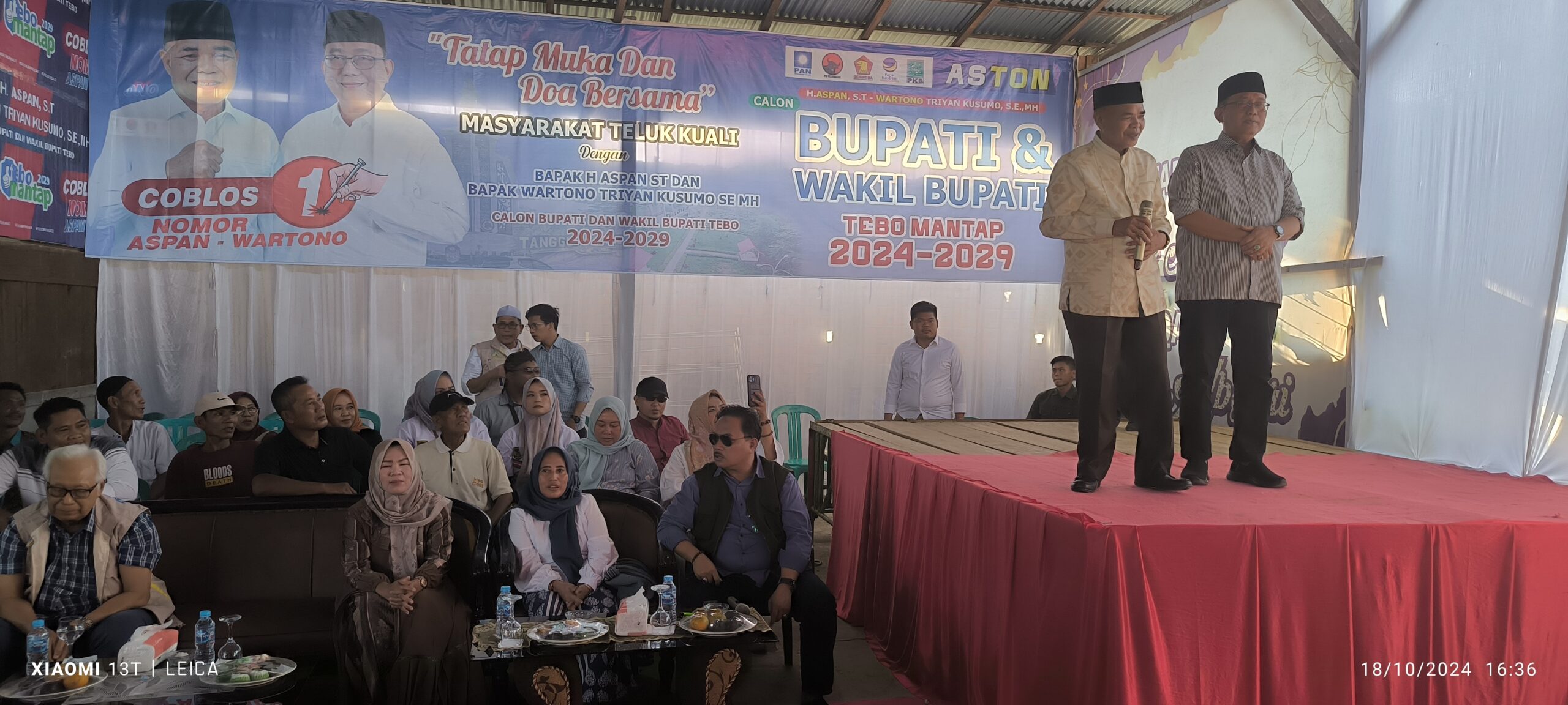 Puluhan Tokoh Masyarakat Tebo Dampingi H.Aspan Kampanye di Desa Teluk Kuali, salah satunya Mantan Bupati BuTe H. Abdul Muthalib